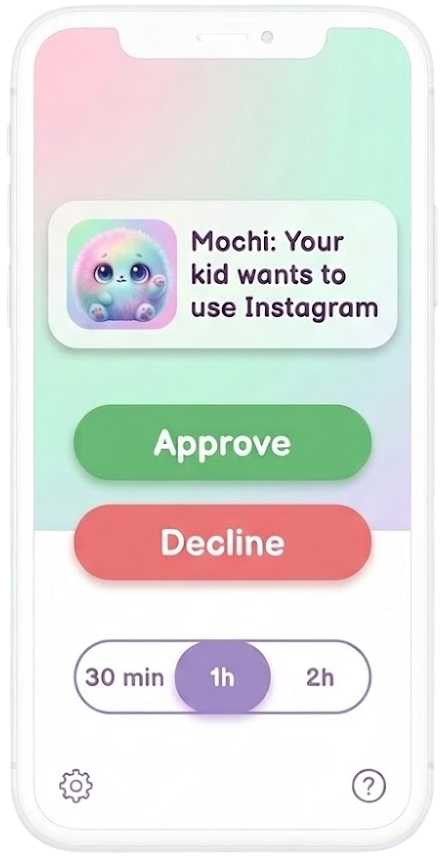 Parent's app - approve in one tap